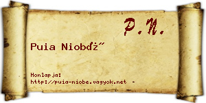 Puia Niobé névjegykártya
